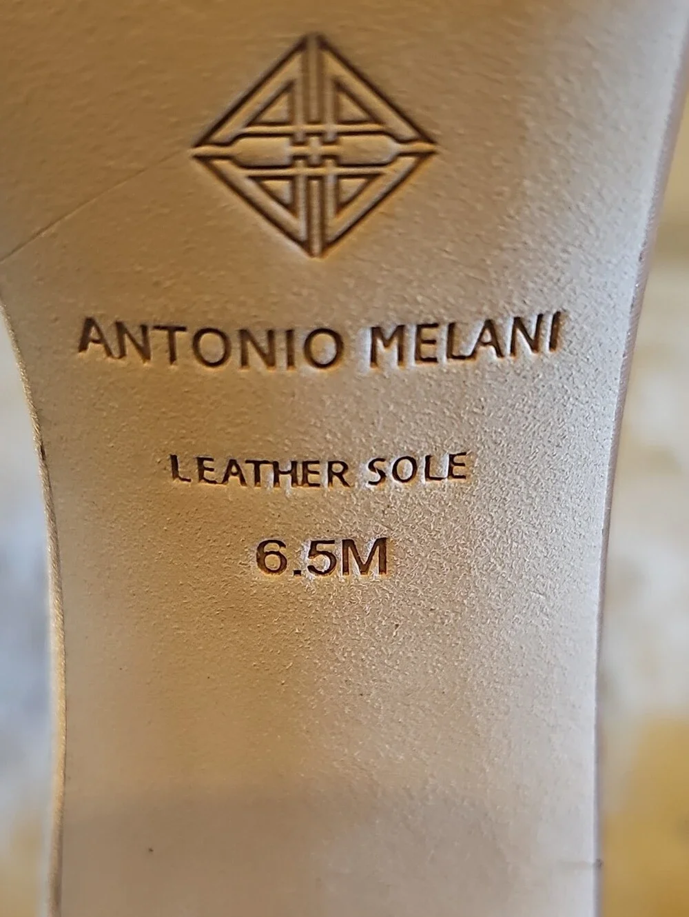 ANTONIO MELANI Rose Gold Rhinestone Ankle-Strap Heels